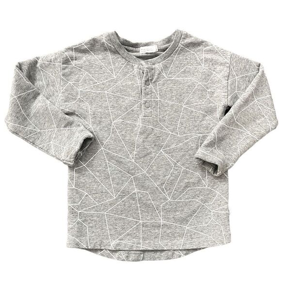 Miles Boy’s Dark Heather Snow Day Front Snap Stretch Cotton Henley Top Size 6 - Picture 2 of 14